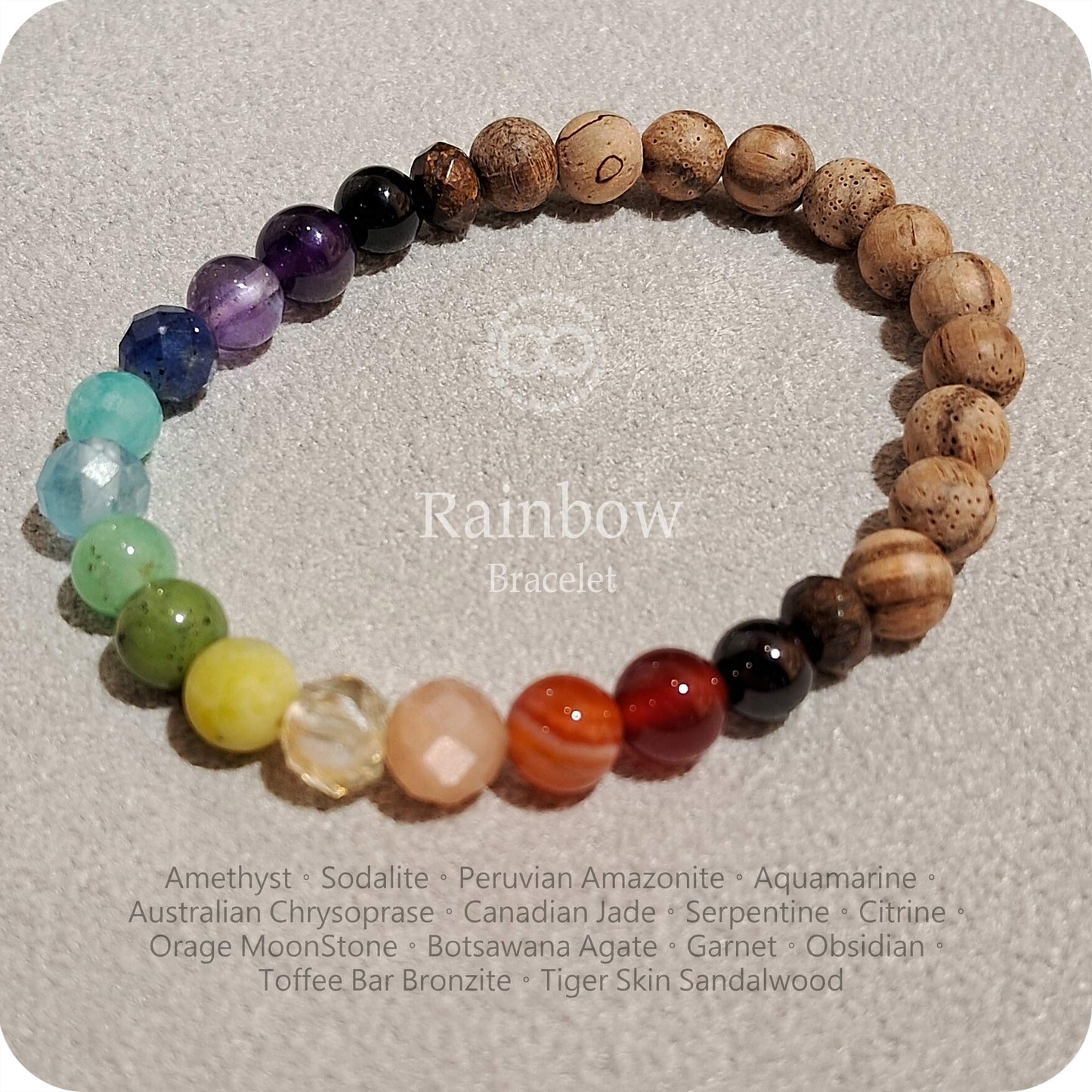 REGENBOGEN-Armband ✹ Sandelholz RB007
