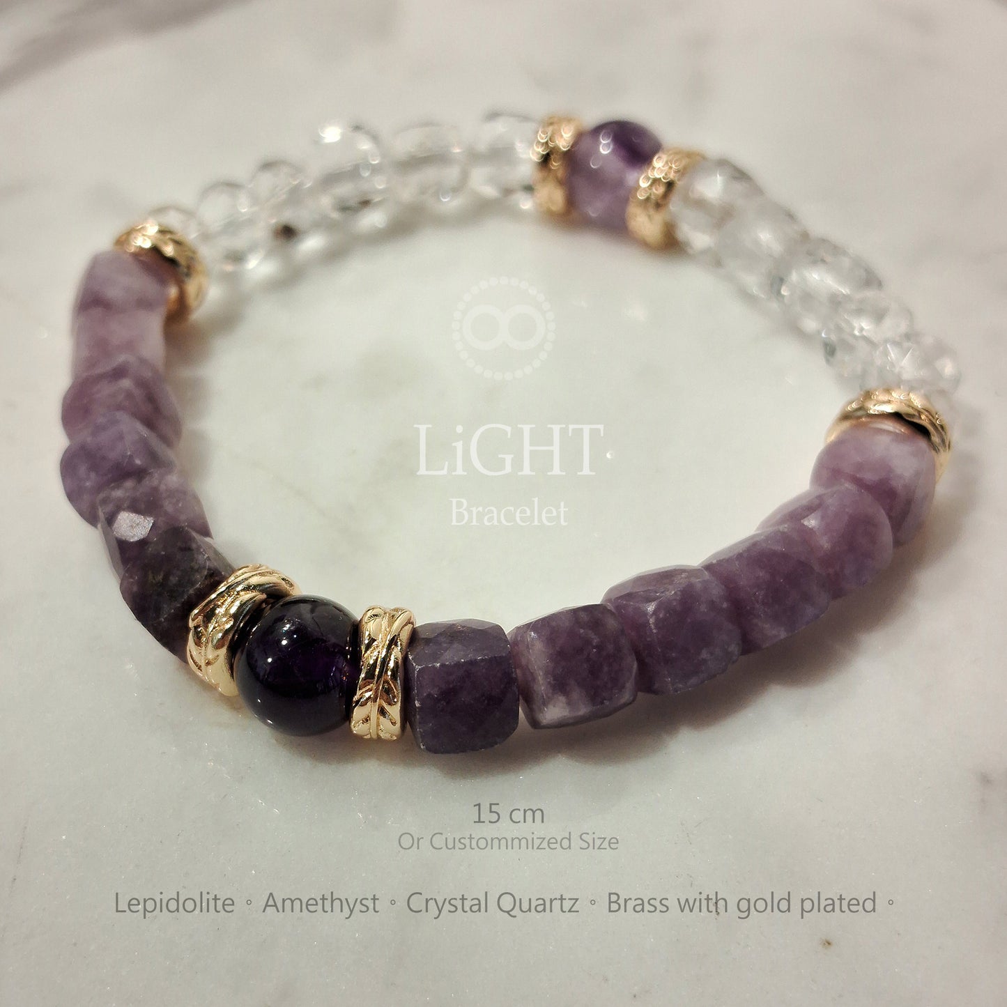 LiGHT 光 ✹ 星球 Lepidolite Bracelet 飛行手環 LB004