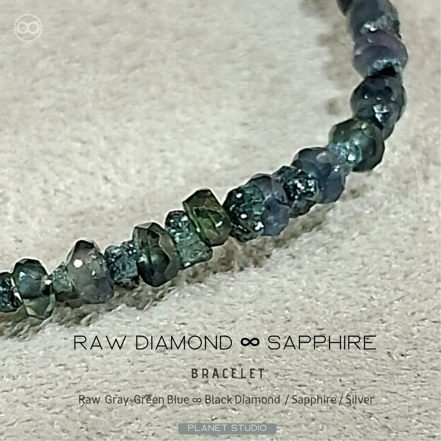 DiAMOND ⍣ Corundum | Bracelet 鑽石原礦 ⍣ 剛玉 |純銀細緻手環