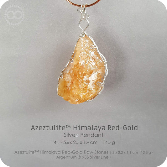 Azeztulite™ Himalaya Red-Gold 阿賽斯特萊石 Silver Necklace - H204