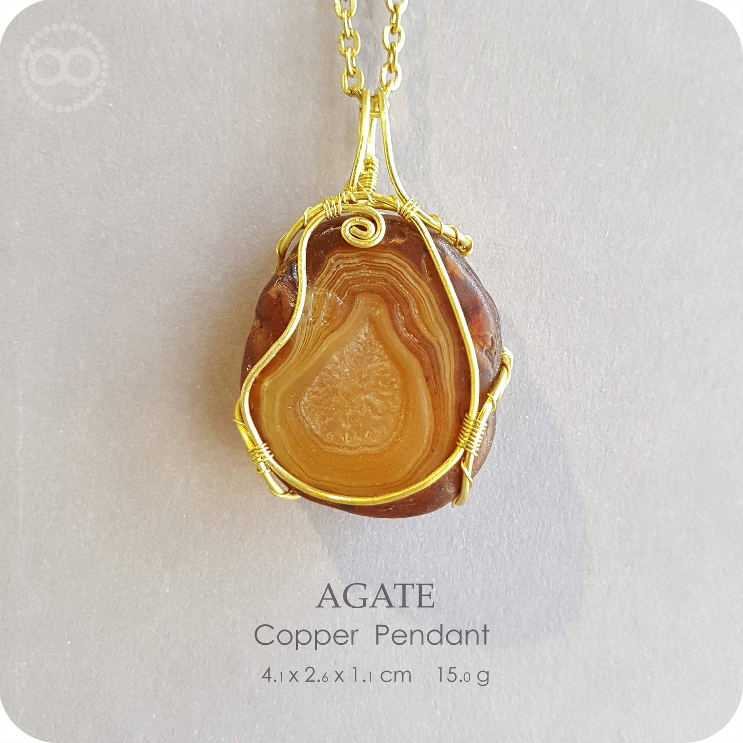 Lovingly collected with thanks ✧ 【 For Xiǎo zhēn 】Agate 原皮風化瑪瑙 Copper Pendant - H207