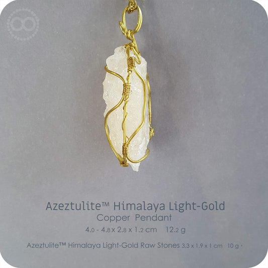 Azeztulite™ Himalaya Light-Gold 阿賽斯特萊石 Copper Pendant - H210