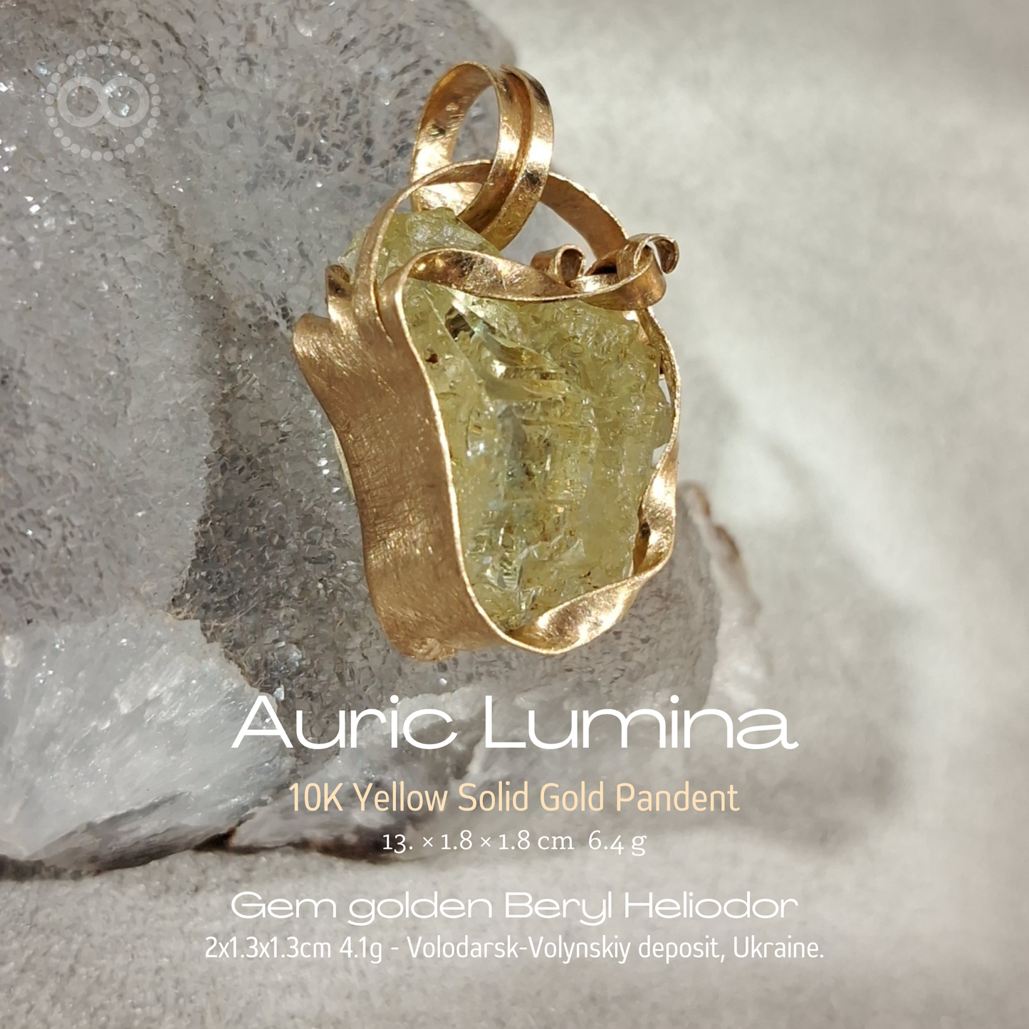 Auric Lumina ✦ Heliodor 金色光輝 ✦ 金色綠柱石10K SOLID Gold Pendant 10K金墜- H236