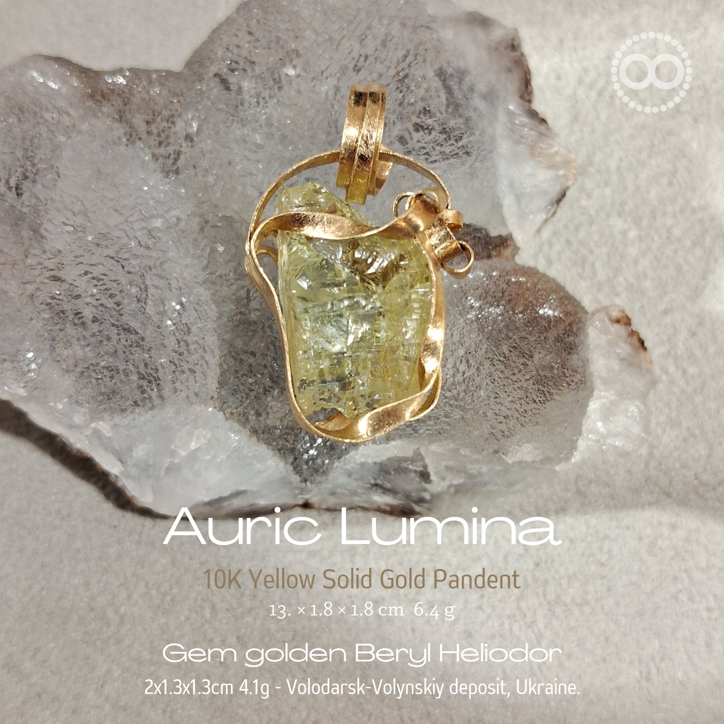 Auric Lumina ✦ Heliodor 金色光輝 ✦ 金色綠柱石10K SOLID Gold Pendant 10K金墜- H236