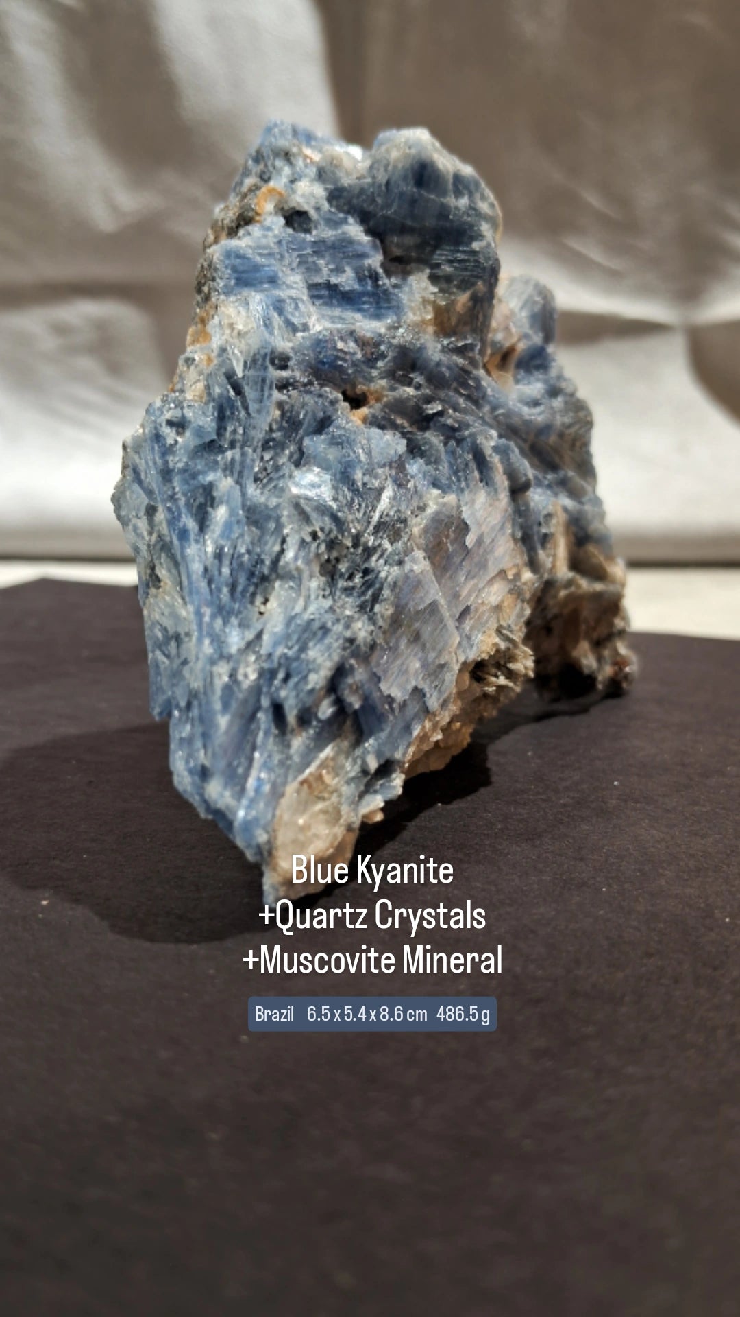 星紀圖 ✹ Kyanite + Quartz + Muscovite Mineral 藍晶石+石英雲母礦共生[ Ky8 ]
