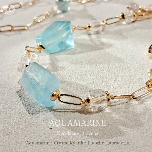 Aquamarine ✹ LiGHT Necklace & Bracelet 海水藍寶 ✹ 光星球項鍊&手鏈 LB007