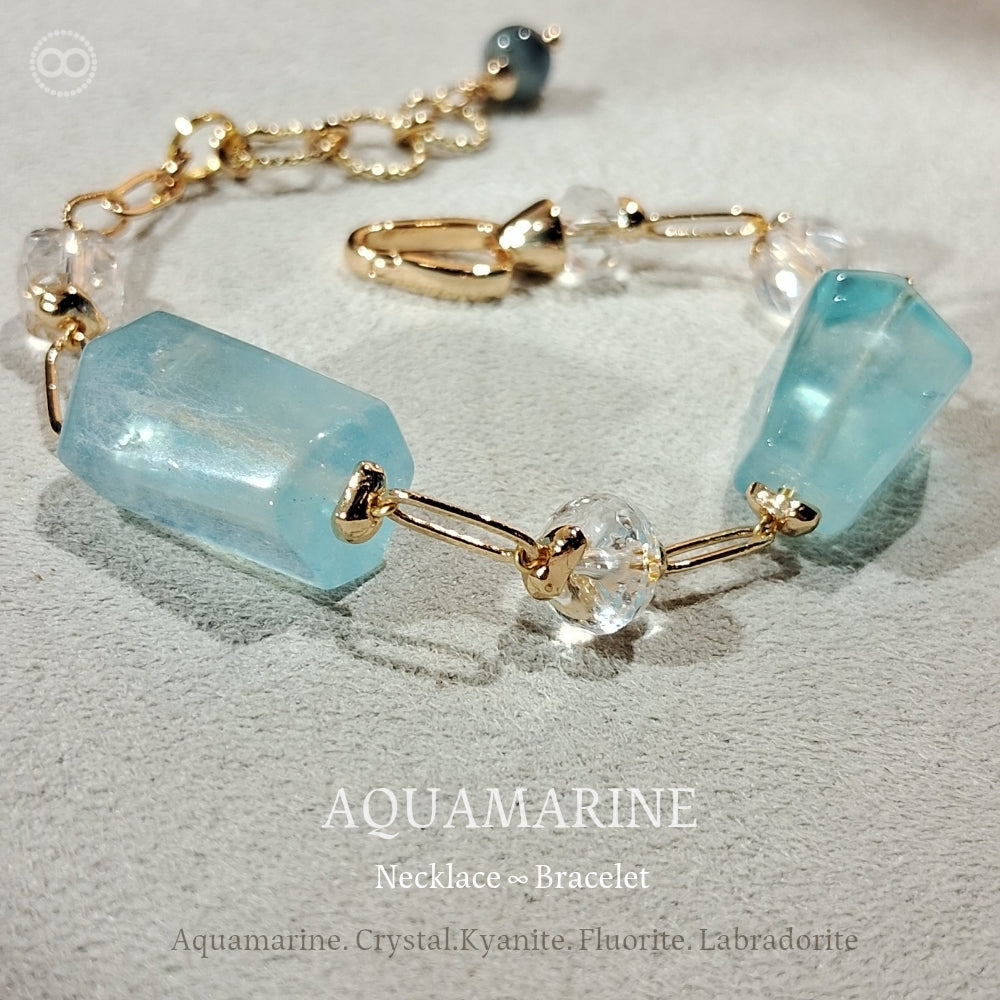 Aquamarine  ✹ LiGHT Necklace & Bracelet  海水藍寶 ✹ 光星球項鍊&手鏈  LB007