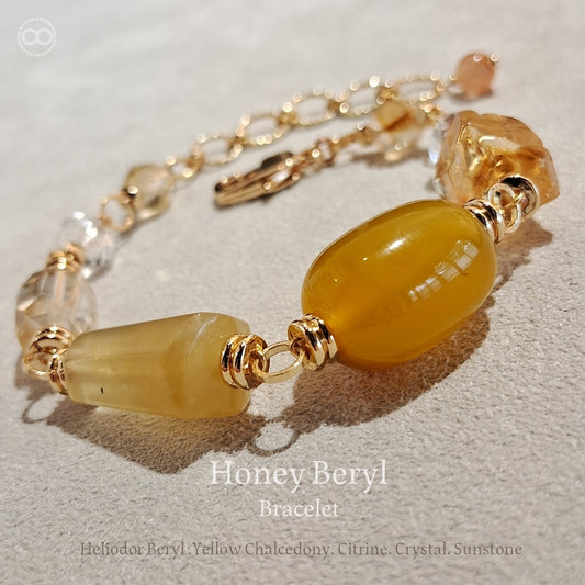 Honey Beryl ✹ LiGHT Bracelet 蜂蜜綠柱石 ✹ 光星球手鏈 LB008