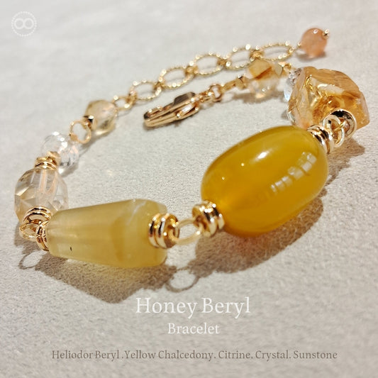 Honey Beryl  ✹ LiGHT Bracelet  蜂蜜綠柱石 ✹ 光星球手鏈  LB008