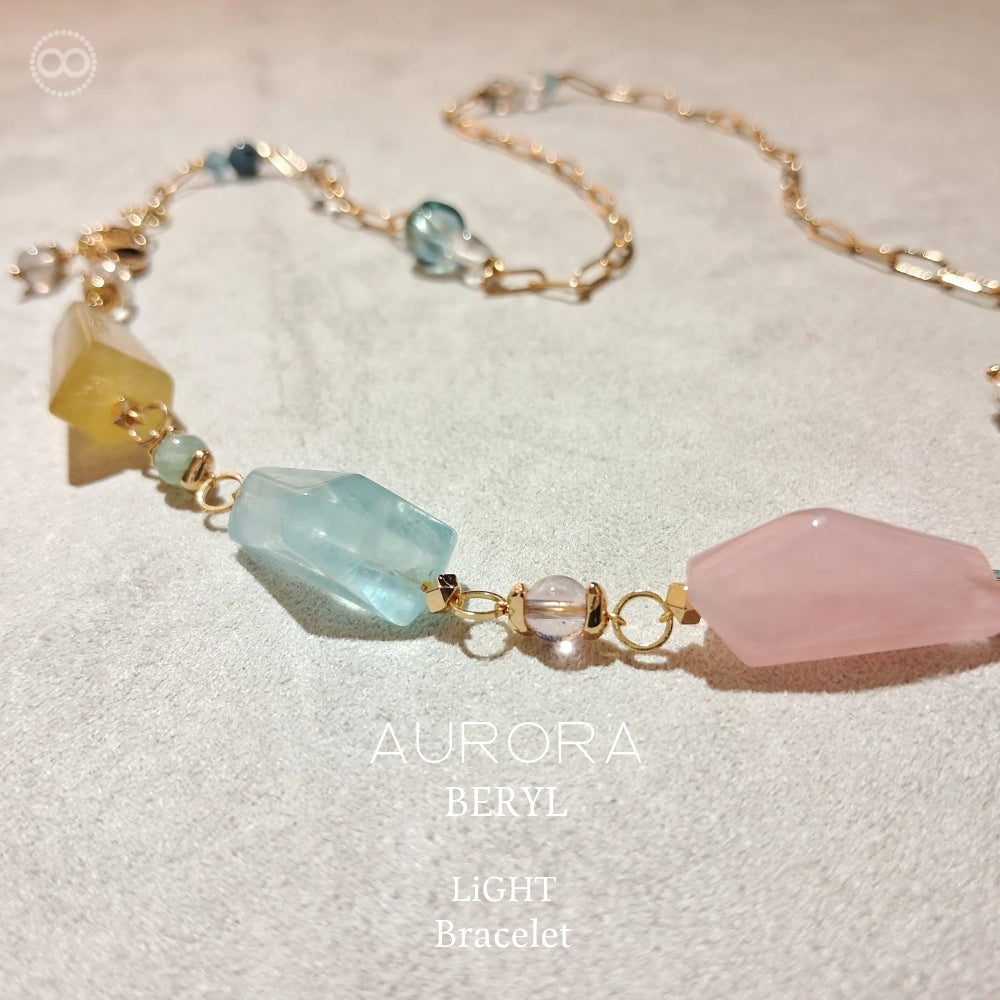 AURORA  ✹  LiGHT Necklace+Bracelet 綠柱石家族 ✹ 極光星球鏈  LB009