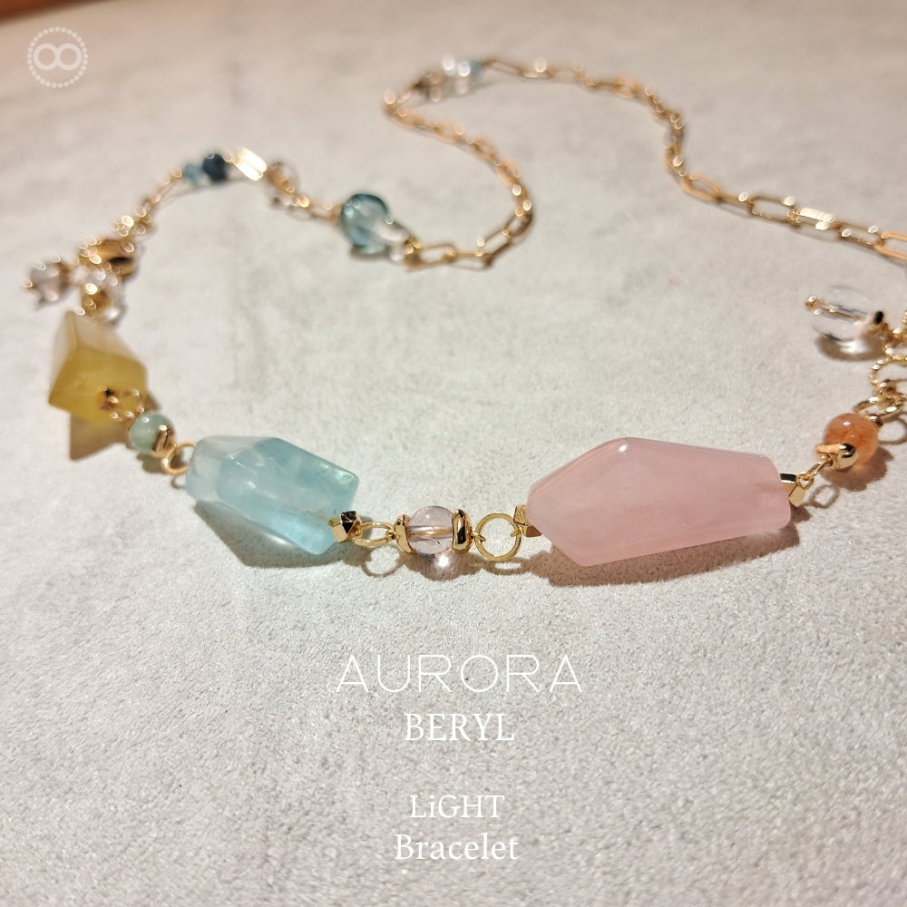 AURORA  ✹  LiGHT Necklace+Bracelet 綠柱石家族 ✹ 極光星球鏈  LB009