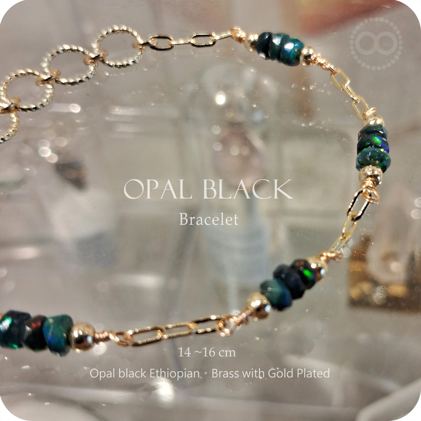 OPAL Black 星球 ✹ 澳寶 Bracelet 手環細鏈 EleganceB003