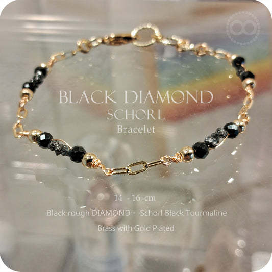 DIAMOND Black 星球 ✹ 黑鑽石礦 Bracelet 手環細鏈 EleganceB006