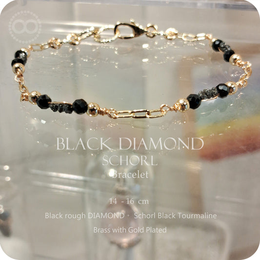 DIAMOND Black 星球 ✹ 黑鑽石礦 Bracelet 手環細鏈 EleganceB006