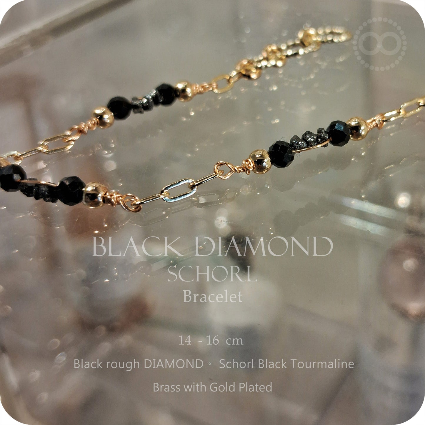 DIAMOND Black 星球 ✹ 黑鑽石礦 Bracelet 手環細鏈 EleganceB006