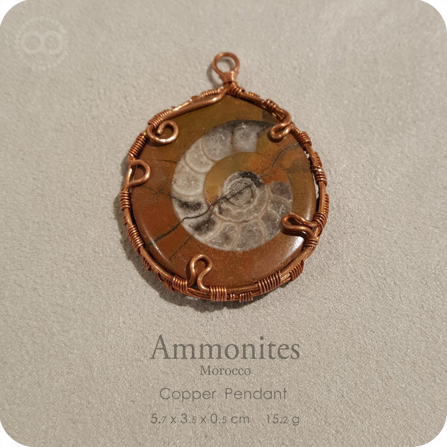 Ammonites ✦ 菊石Copper Pendant- H229
