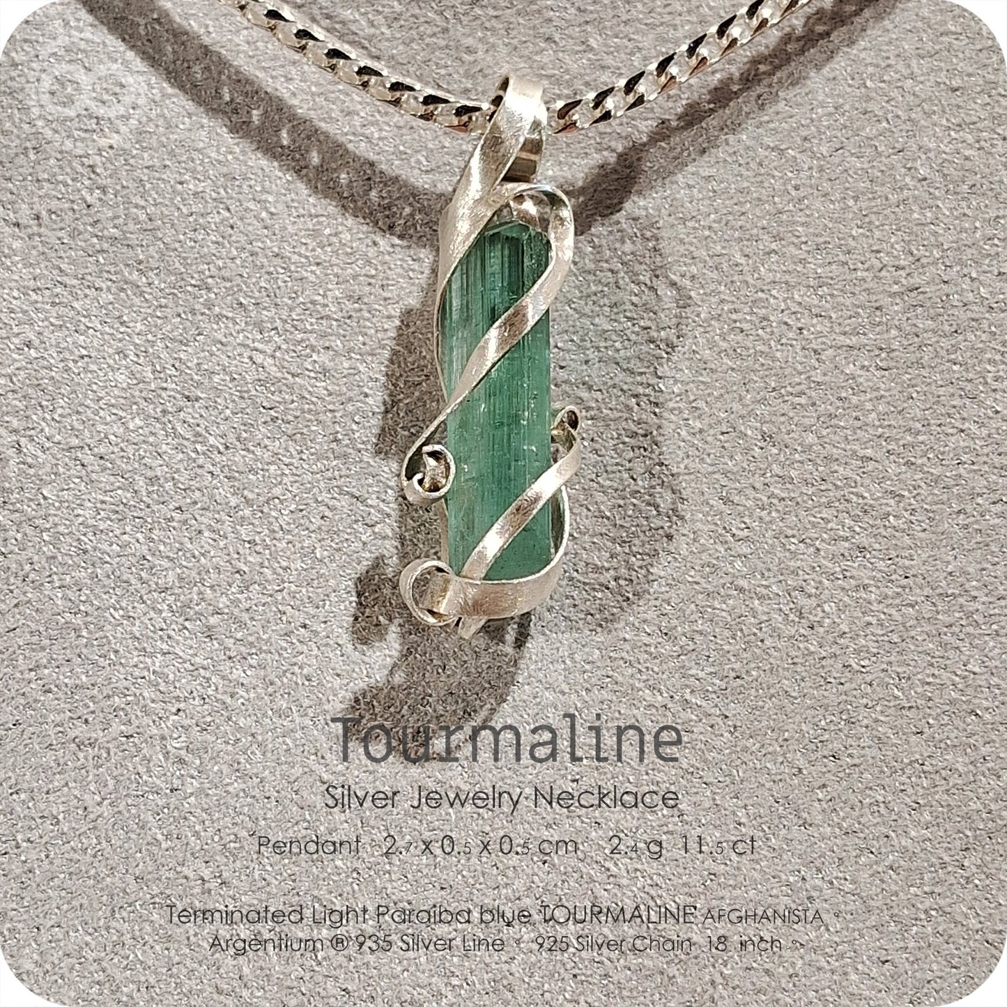 Terminated  Tourmaline Silver Jewelry Necklace - H232