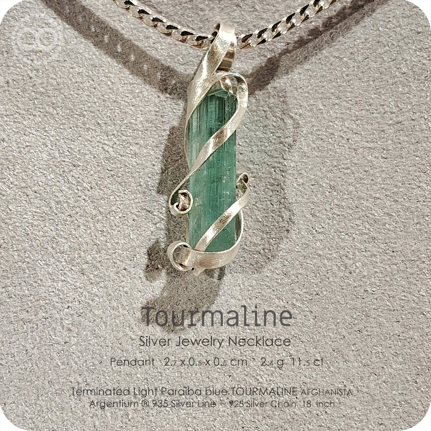 Terminated  Tourmaline Silver Jewelry Necklace - H232