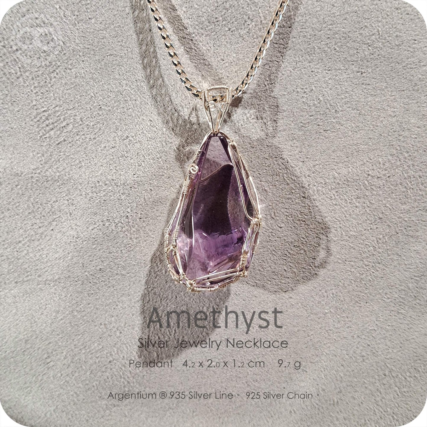 Amethyst Silver Jewelry Necklace - H233