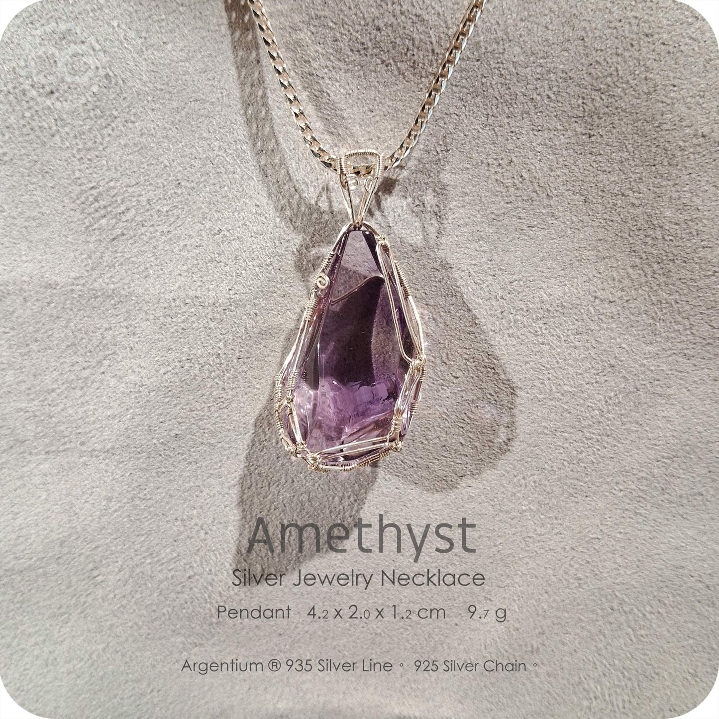 Amethyst Silver Jewelry Necklace - H233