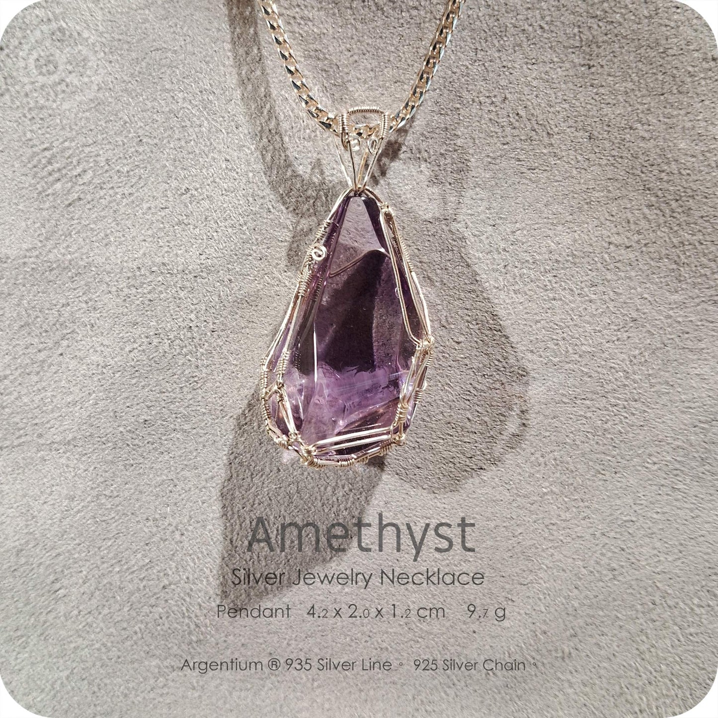 Amethyst Silver Jewelry Necklace - H233