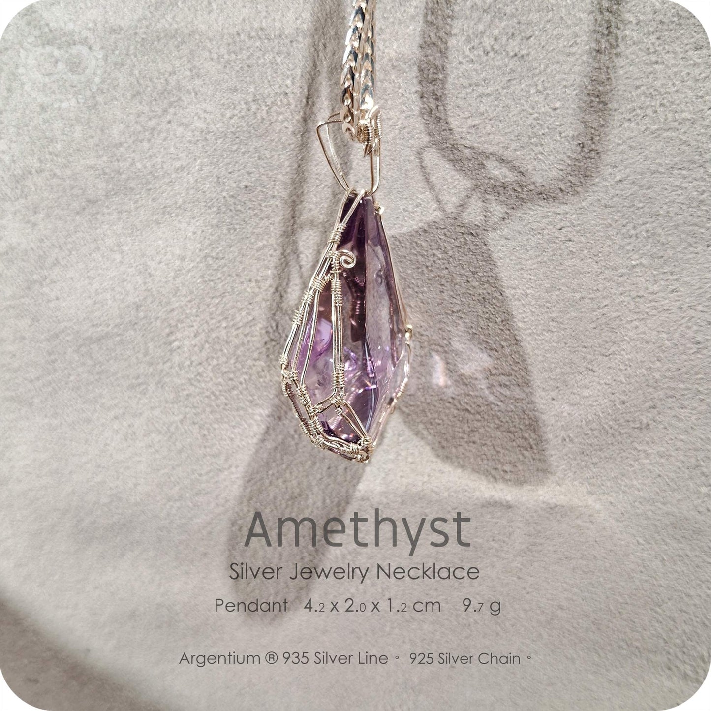 Amethyst Silver Jewelry Necklace - H233