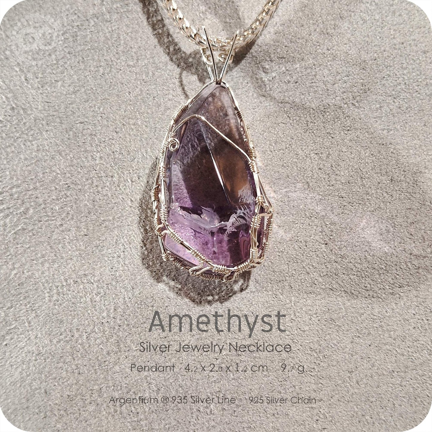 Amethyst Silver Jewelry Necklace - H233