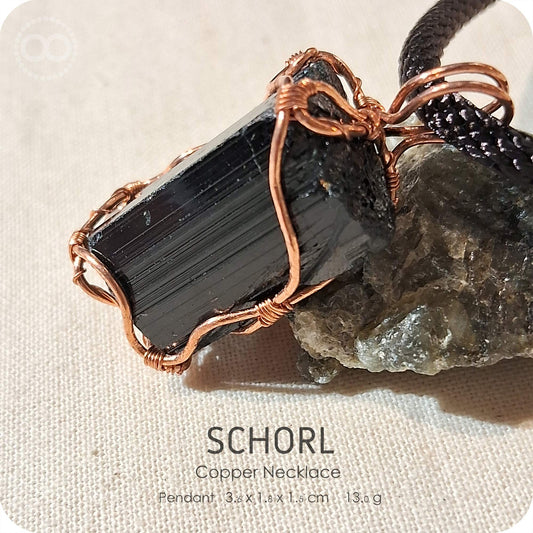 Schorl Copper Necklace - H234