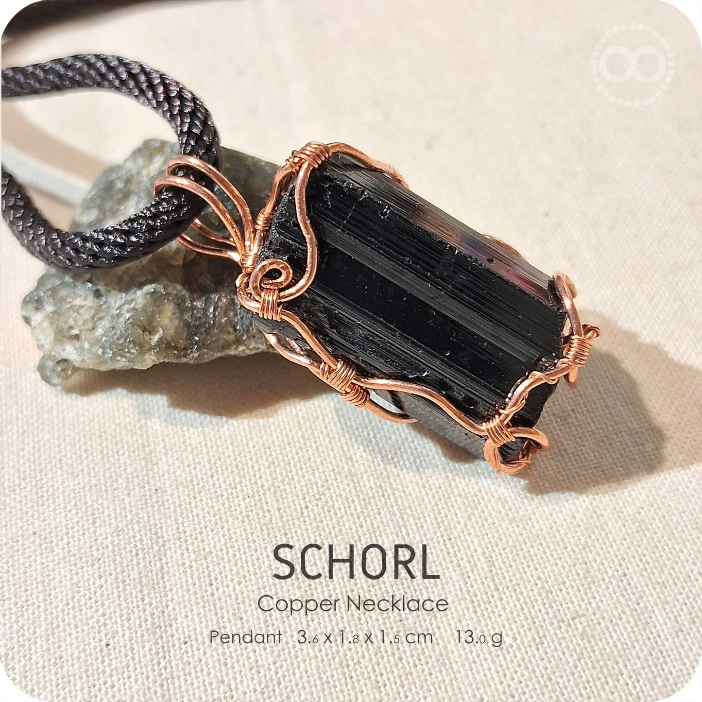 Schorl Copper Necklace - H234