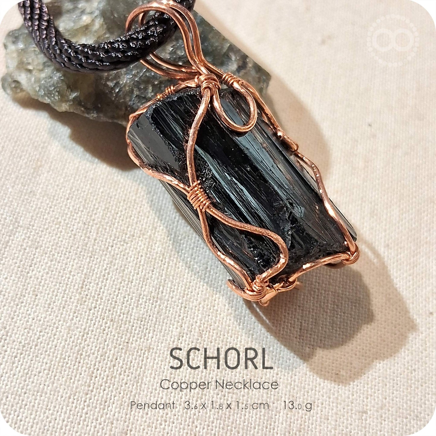 Schorl Copper Necklace - H234