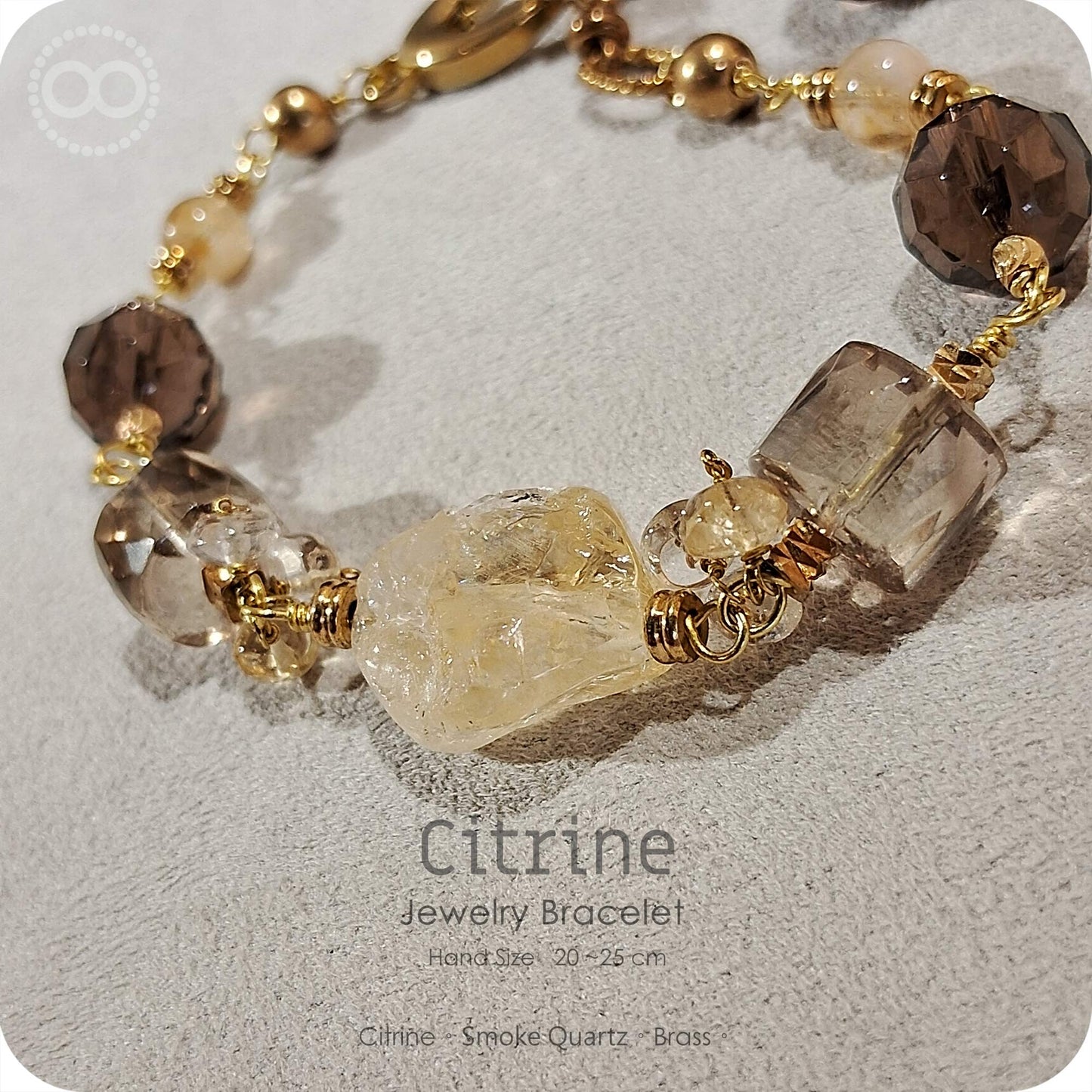 Citrine Brass Bracelet - H235