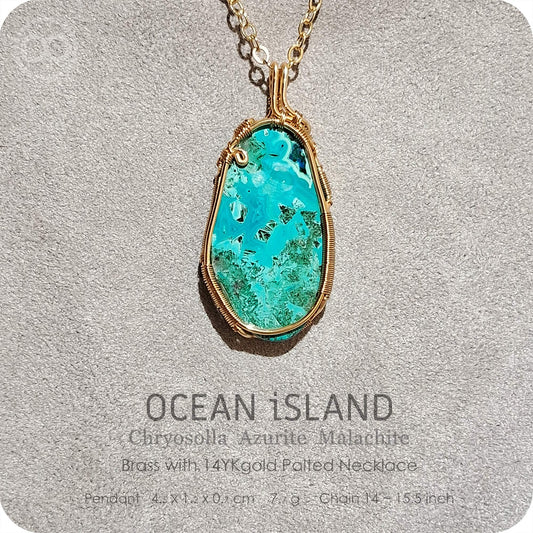OCEAN iSLAND Brass gold plated Pendant - H238