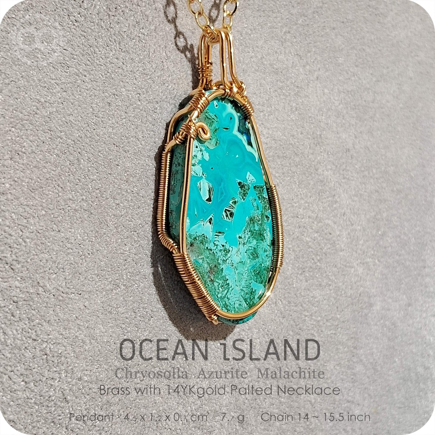 OCEAN iSLAND Brass gold plated Pendant - H238