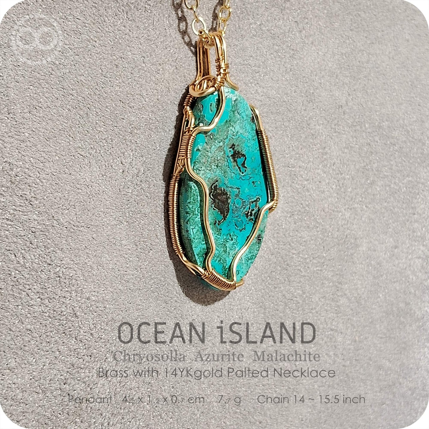 OCEAN iSLAND Brass gold plated Pendant - H238