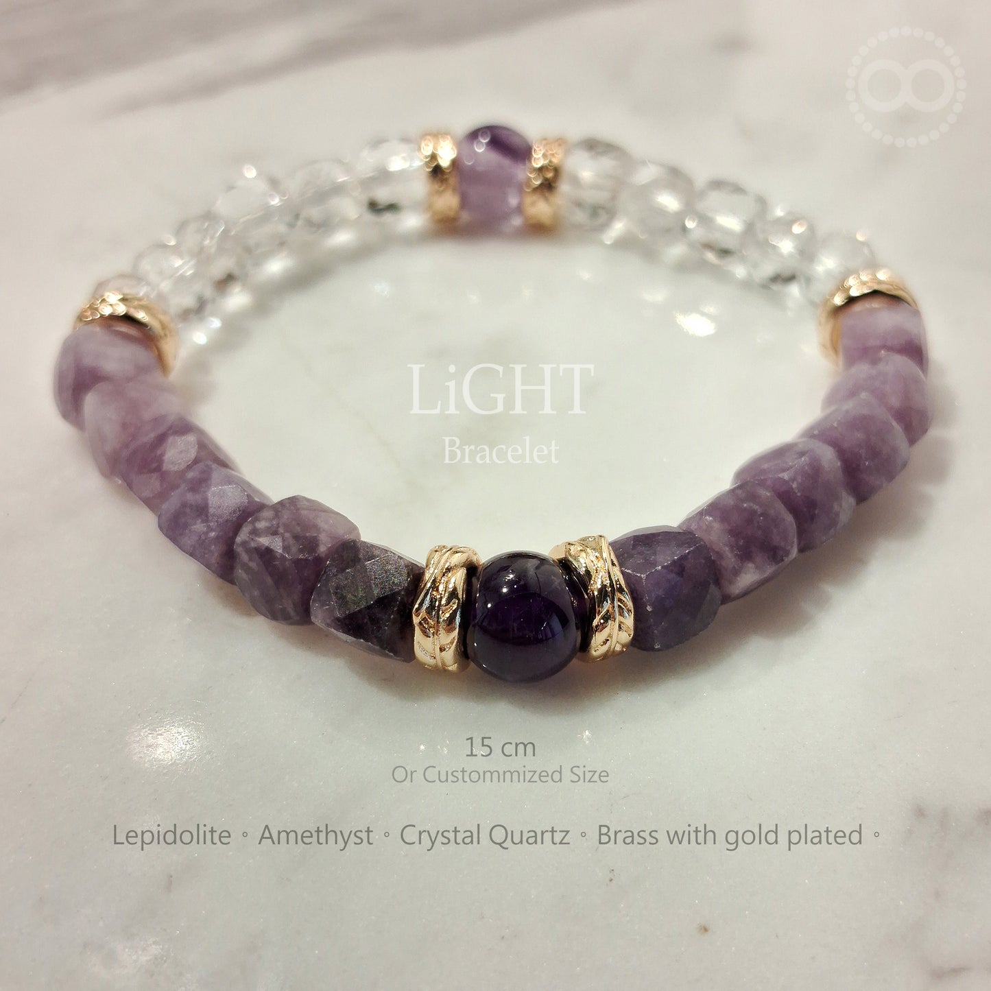 LiGHT 光 ✹ 星球 Lepidolite Bracelet  飛行手環  LB004