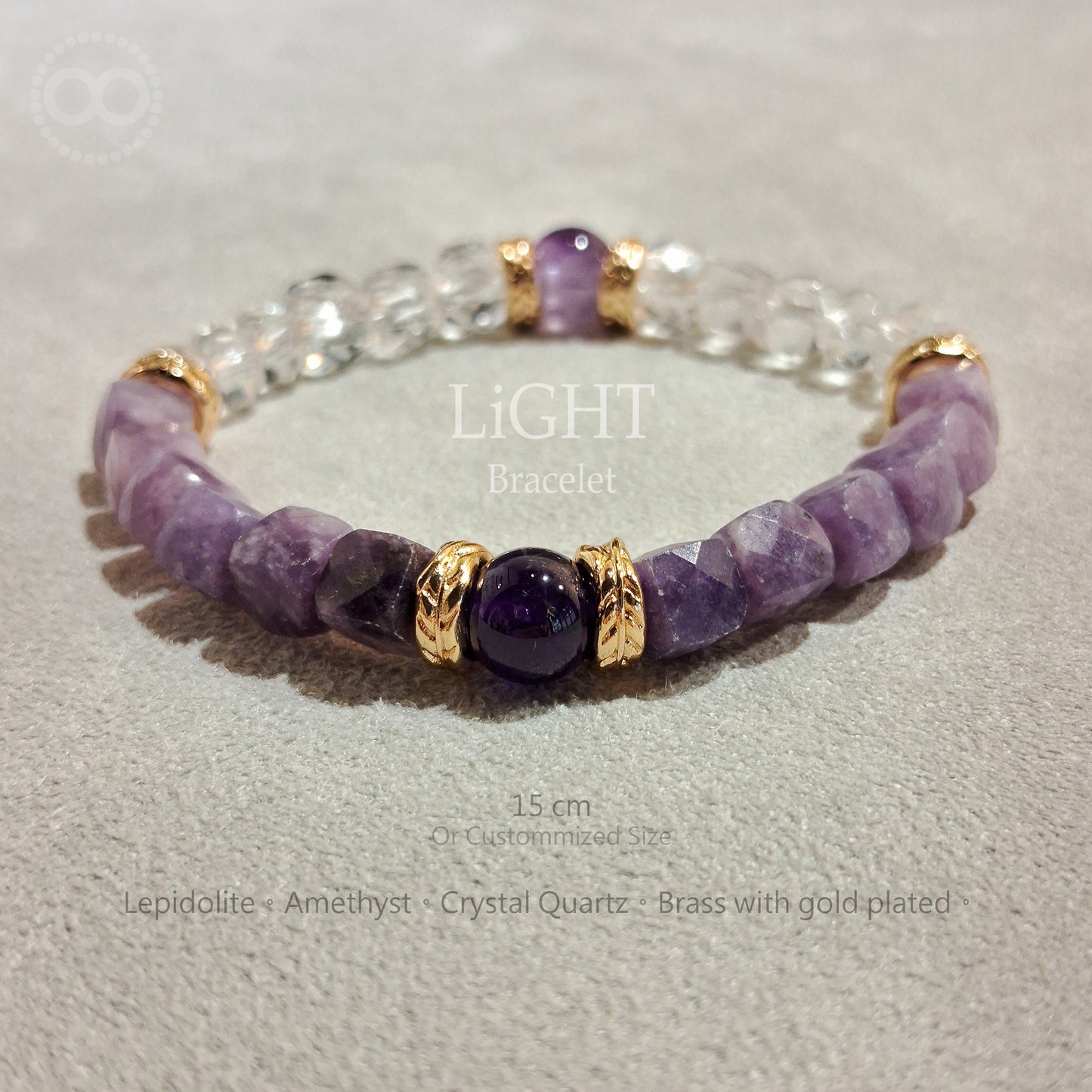 LiGHT 光 ✹ 星球 Lepidolite Bracelet  飛行手環  LB004