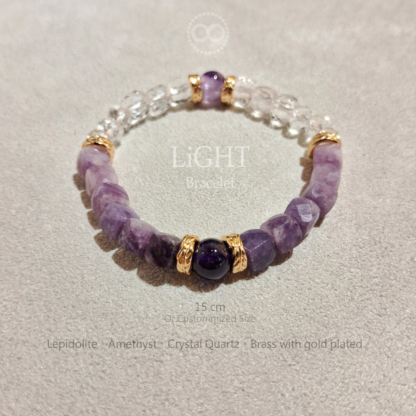 LiGHT 光 ✹ 星球 Lepidolite Bracelet  飛行手環  LB004