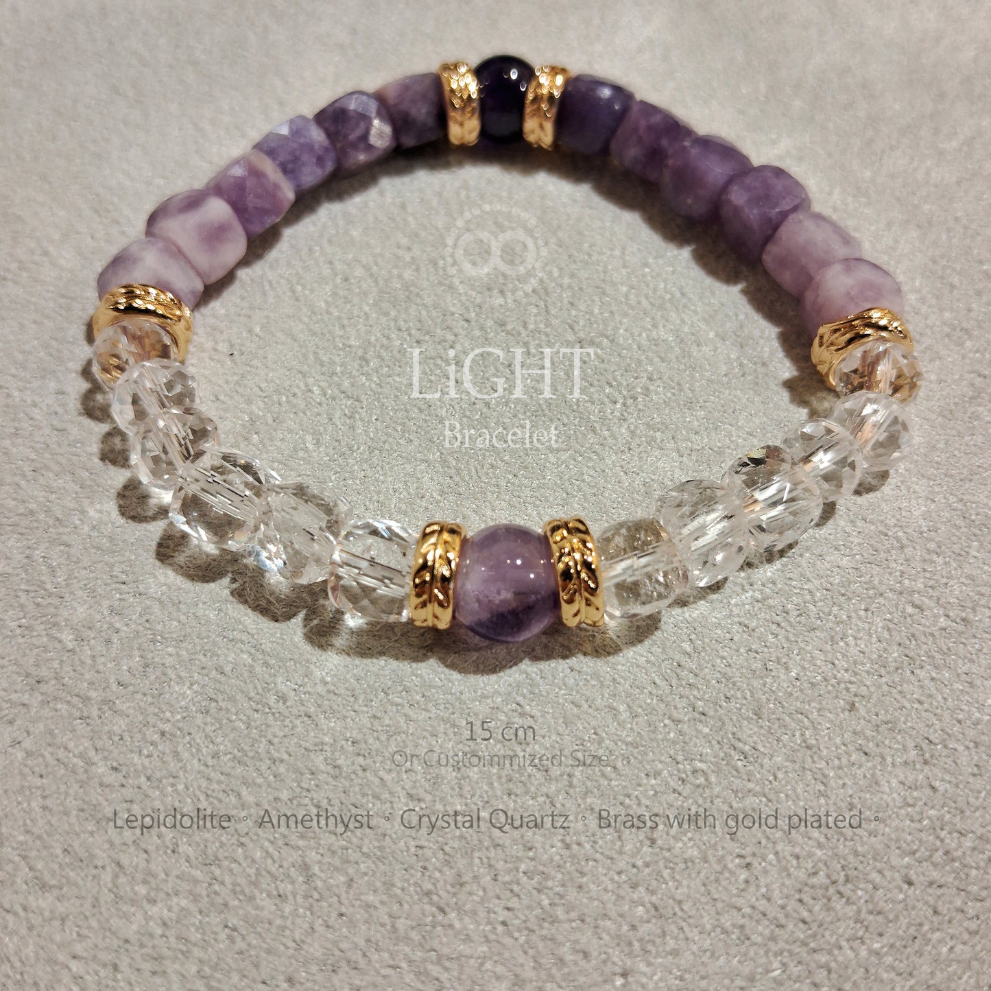 LiGHT 光 ✹ 星球 Lepidolite Bracelet  飛行手環  LB004