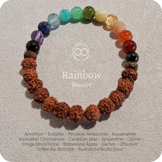 彩虹 ✹ 星球 RAINBOW Bracelet ✹ 飛行手環 Bodhi Seed 菩提子 RB008