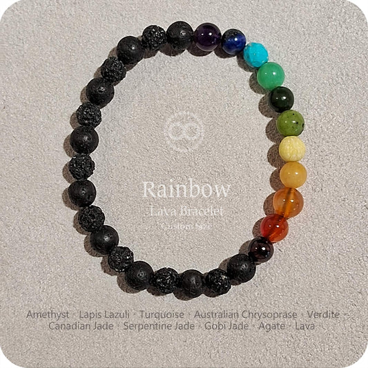 Rainbow Planet★ REGENBOGEN ★ Lavaarmband RB005