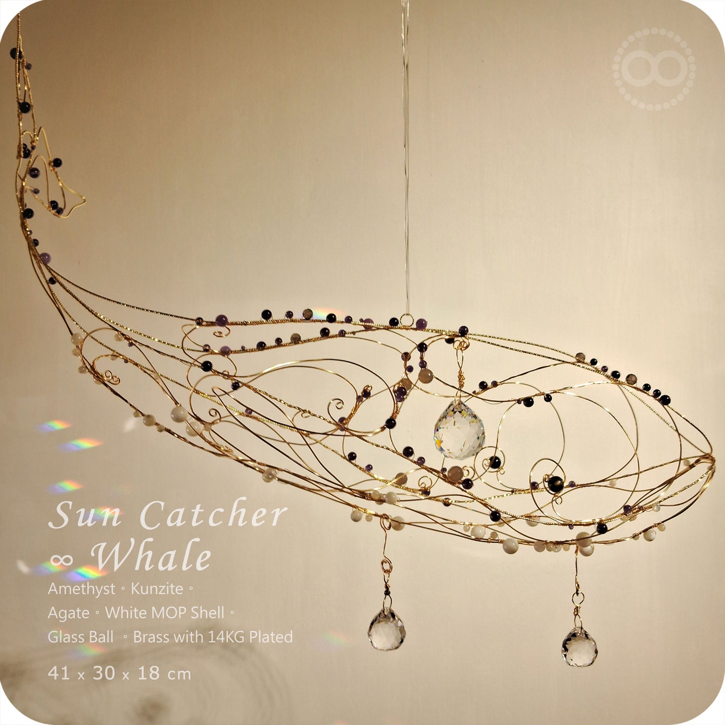 星球  ✹  光織御守  Sun Catcher - Whale - Sun 013