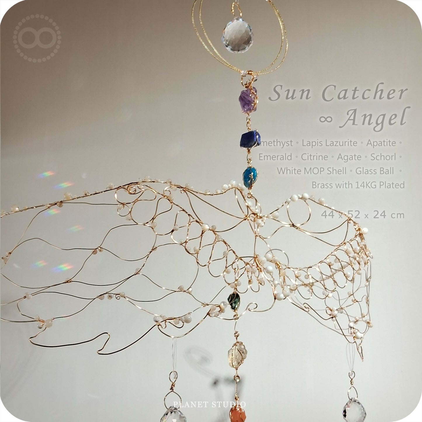 Angel Rainbow Crystal Sun Catcher 星球 ✦ 光織御守 A Collectible Work of Light ｜Planet Studio - Sun 012