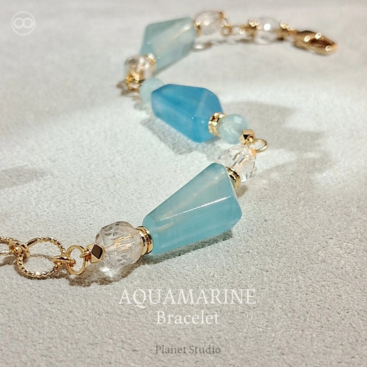 Aquamarine  ✹ LiGHT Bracelet  海水藍寶 ✹ 光星球手鏈  LB006