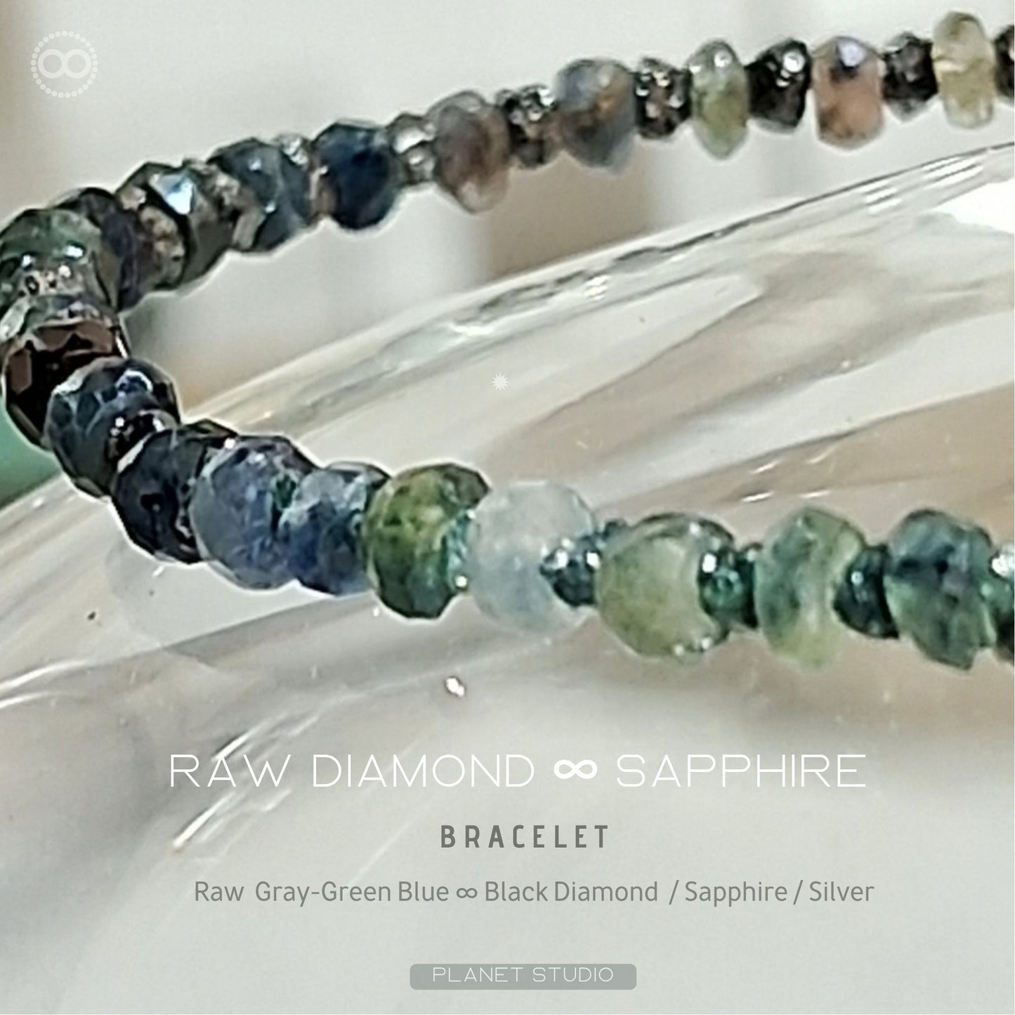 DiAMOND ⍣ Corundum ｜ Bracelet 鑽石原礦 ⍣ 剛玉 ｜純銀細緻手環