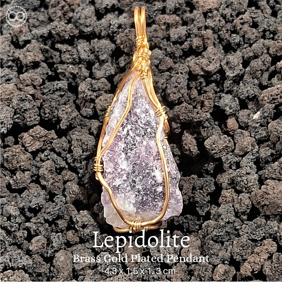 Lepidolite Pendant 鋰雲母 ♾ 星球天然石礦墜系列 ｜ Planet Studio