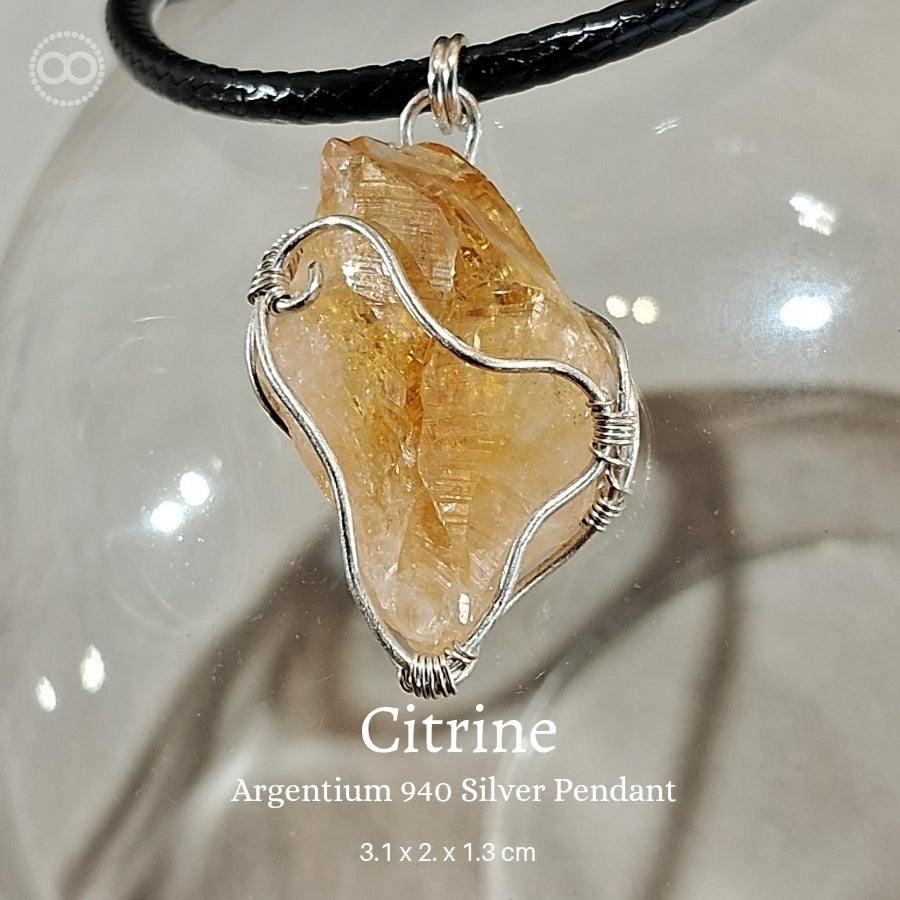 Citrine Pendant 黃水晶 ♾ 星球天然石礦墜系列 ｜ Planet Studio