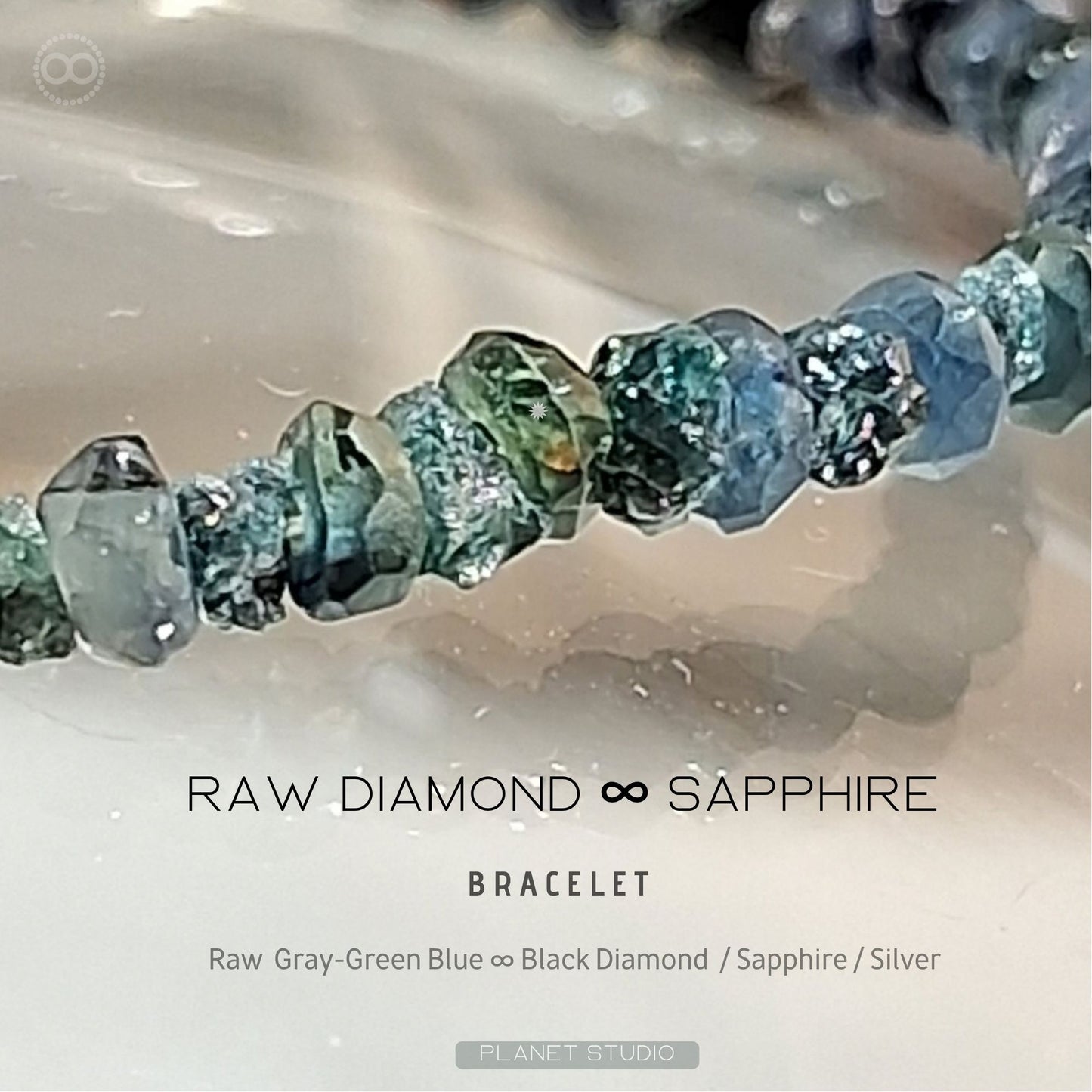 DiAMOND ⍣ Corundum ｜ Bracelet 鑽石原礦 ⍣ 剛玉 ｜純銀細緻手環