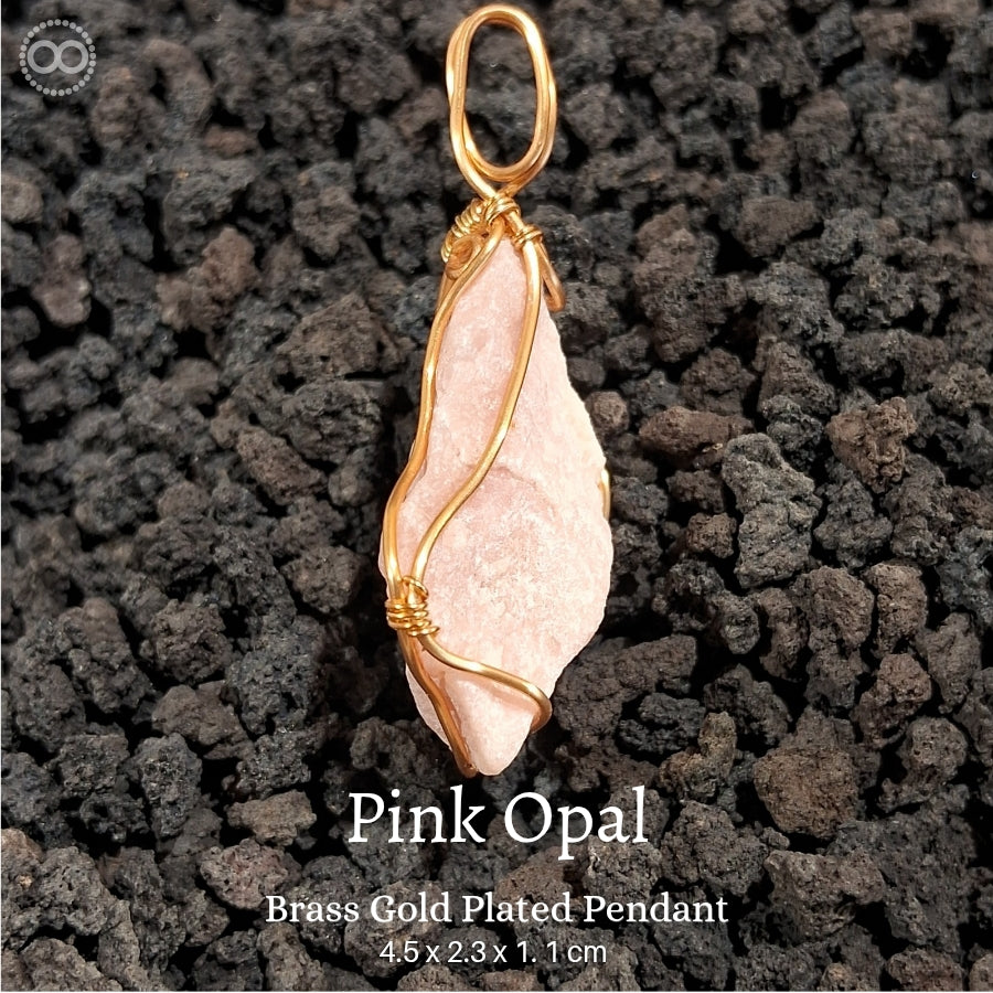 Pink Opal Pendant 粉紅蛋白石 ♾ 星球天然石礦墜系列 ｜ Planet Studio