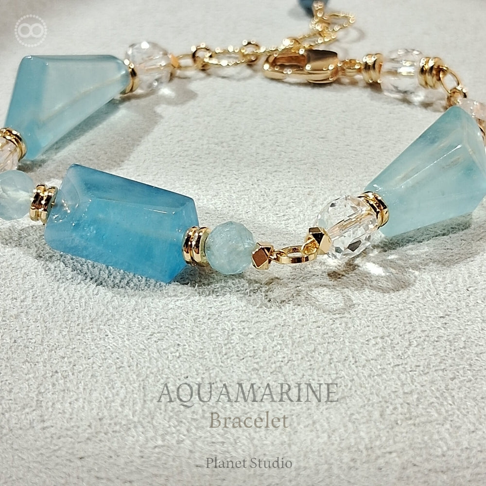 Aquamarine  ✹ LiGHT Bracelet  海水藍寶 ✹ 光星球手鏈  LB006
