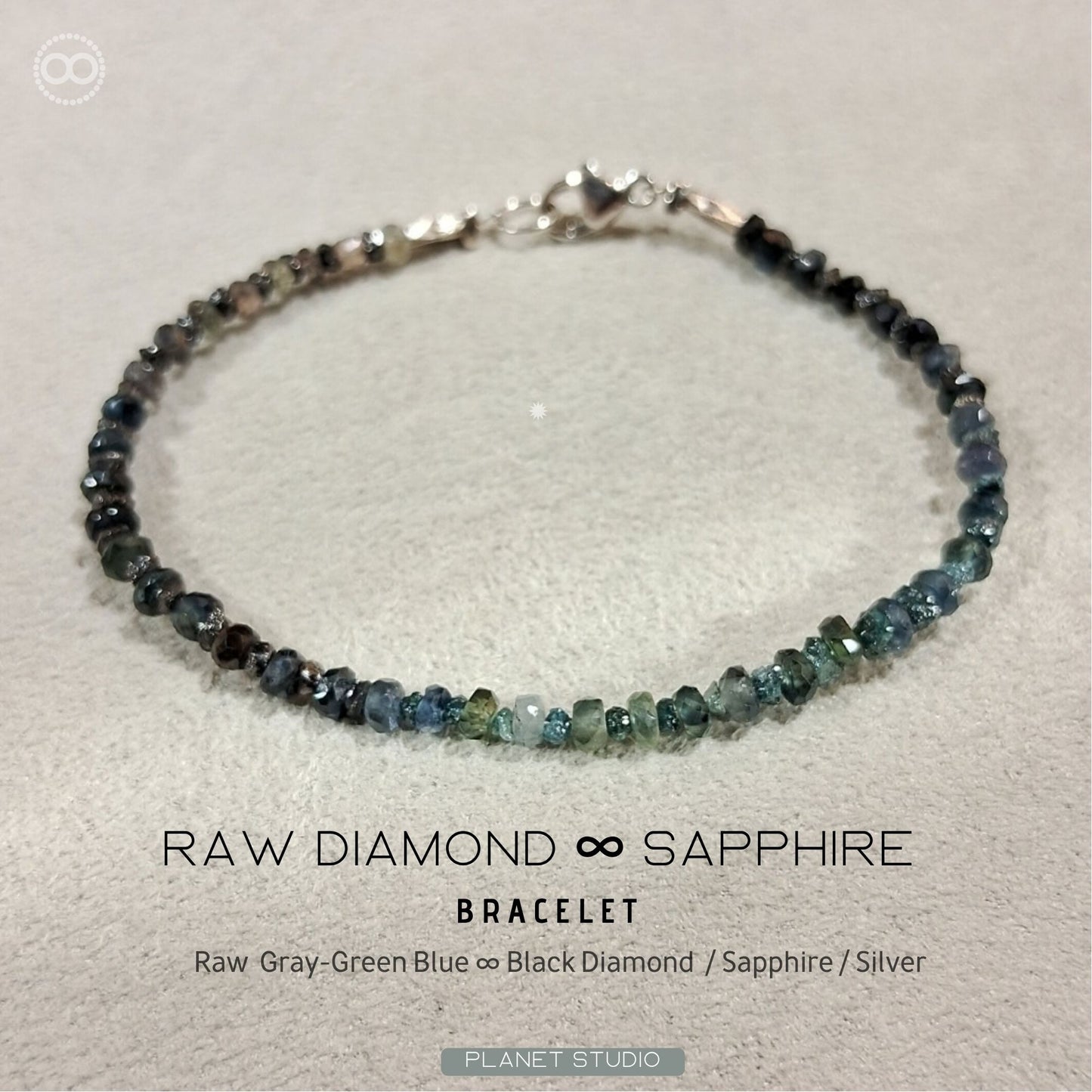 DiAMOND ⍣ Corundum ｜ Bracelet 鑽石原礦 ⍣ 剛玉 ｜純銀細緻手環